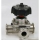 1.5" stainless steel 316 sanitary  three way tri clamp diaphragm valve