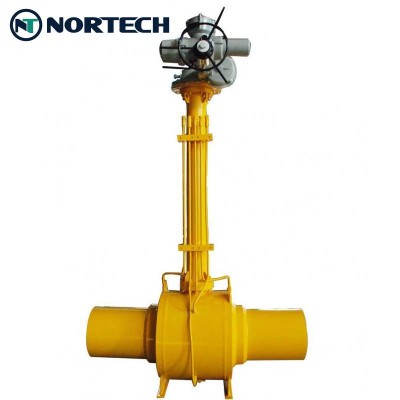 Full Welded Ball Valve Manual Gear Motorized Actuator For Natural Gas Extension Stem